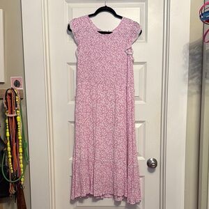 Lost + Wander Pink and White Textured Dress